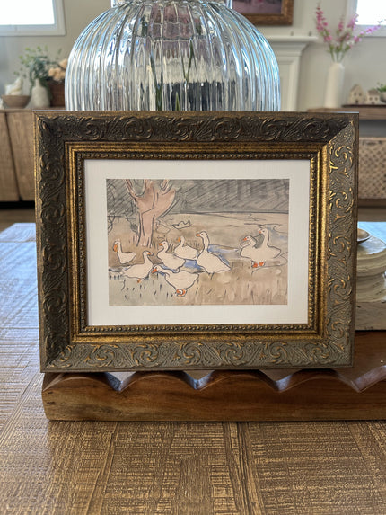 10 x 8 Framed Geese Pond Wall Art