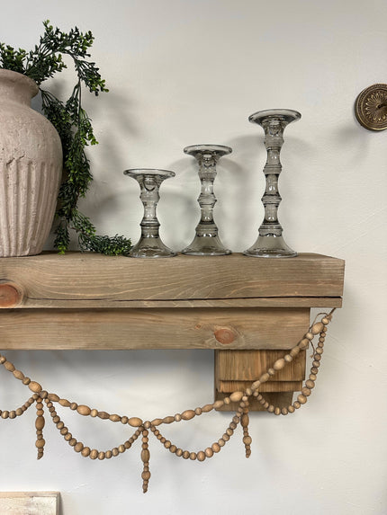 Grey Glass Pillar Candle Holder