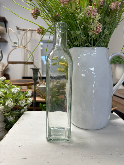 10.25 in. Skinny Square Glass Bottle Vase