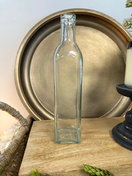 10.25 in. Skinny Square Glass Bottle Vase