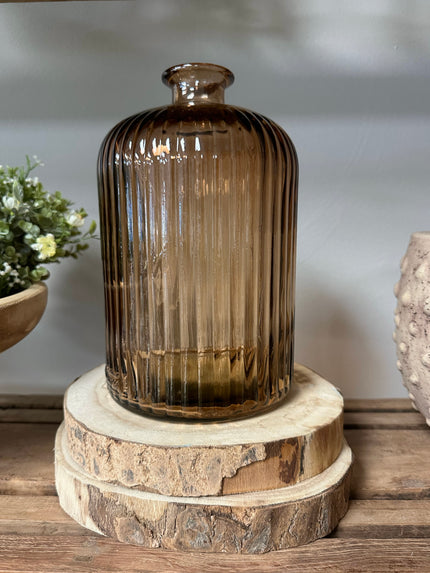 Glass Fluted Vase