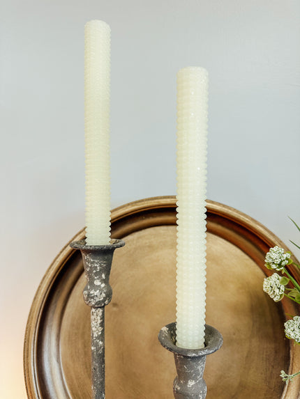 10 in. Hobnail Taper Candle 2-Piece set