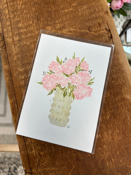 Pink Hydrangea Floral Art Print