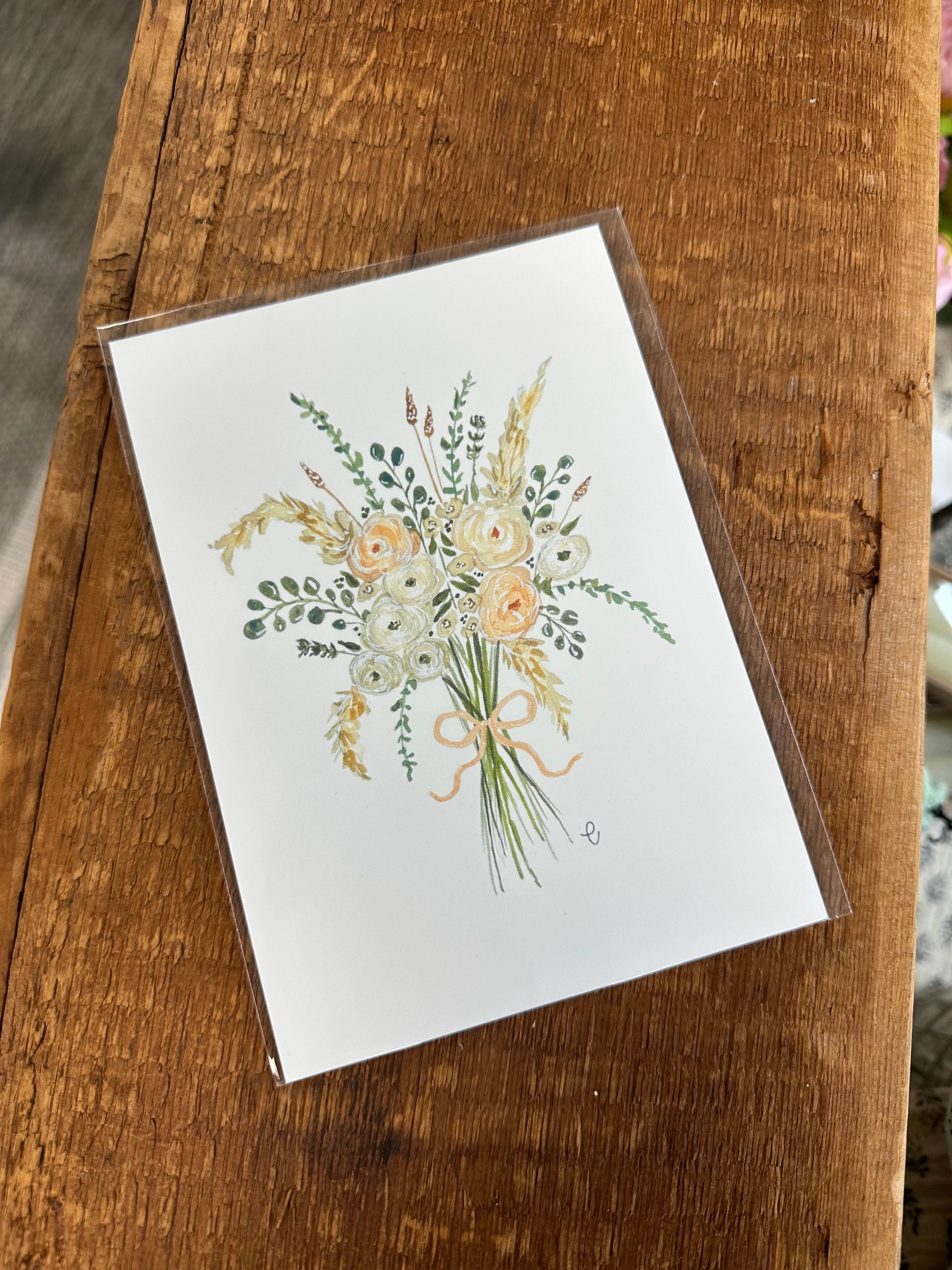 Neutral Floral Bouquet Art Print