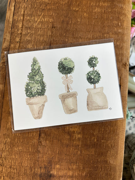 Trio Topiary Art Print