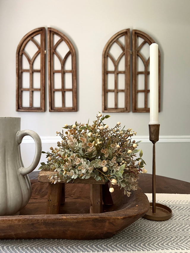 10 in. Foggy Morn Sphere Bush Ivory 