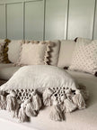 18 in. Crochet & Tassels Pillow Pillows 