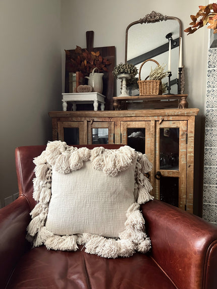 18 in. Woven Tassels Pillow Pillows 