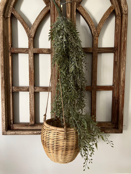 34 in. Mixed Sage Hanging Bush Hanging Garland 