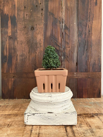4 in. Matte Stoneware Berry Basket Bowl BurleyWood 