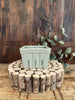 4 in. Matte Stoneware Berry Basket Bowl DarkSeaGreen 