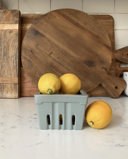 4 in. Stoneware Berry Basket Bowl Gray 