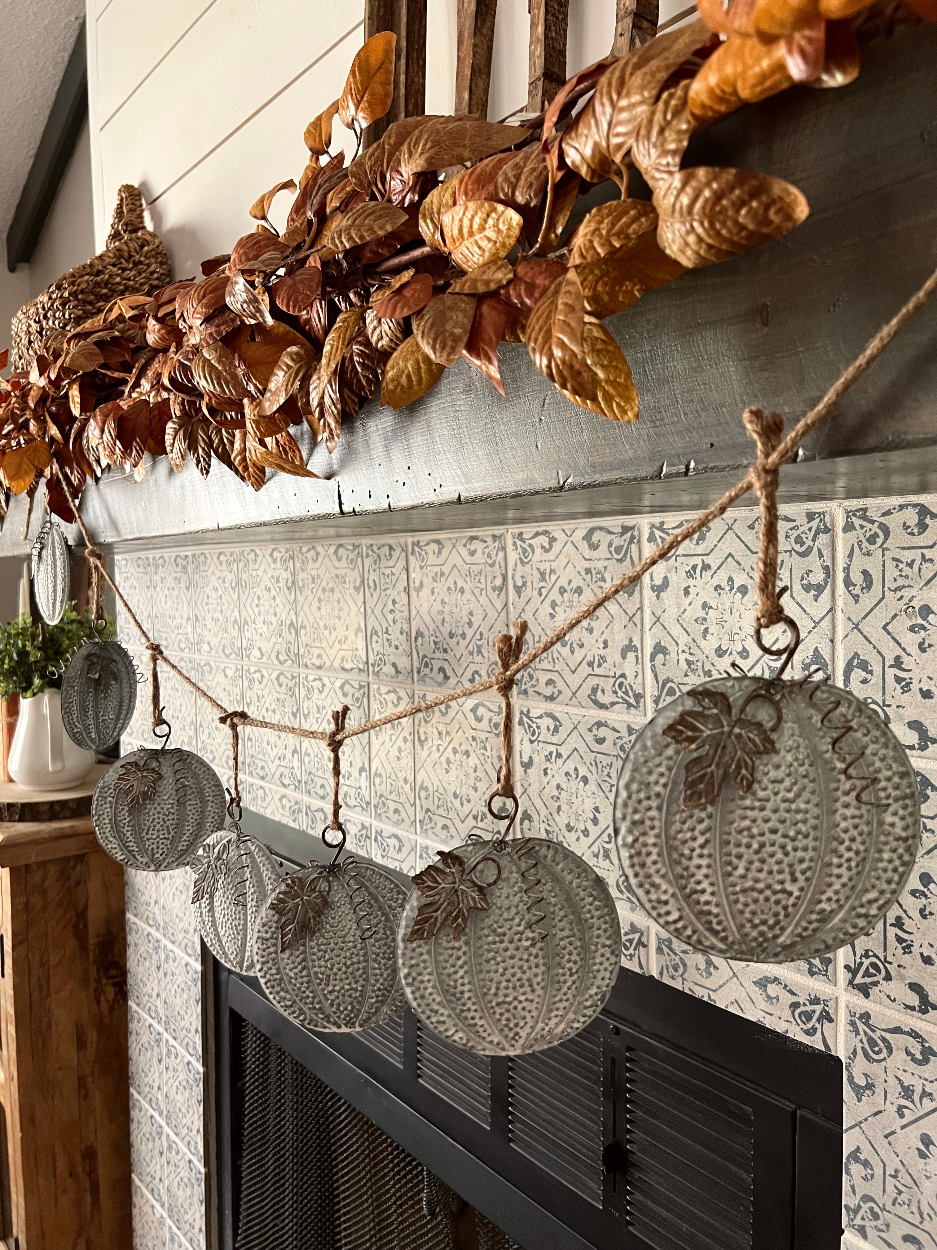 62 in. Metal Pumpkin Garland Garland 