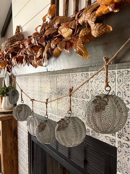 62 in. Metal Pumpkin Garland Garland 