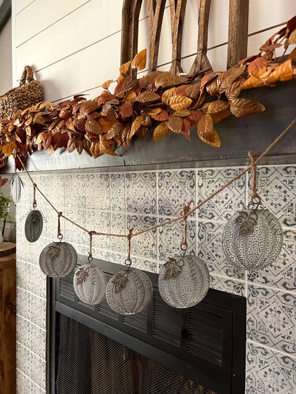 62 in. Metal Pumpkin Garland Garland 