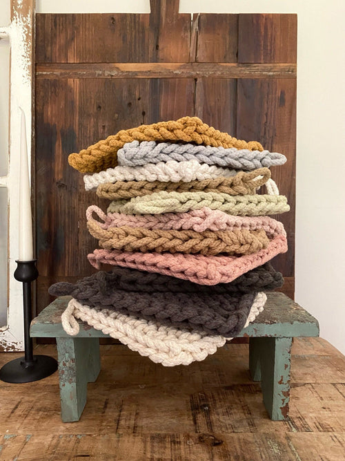 8 in. Square Crochet Potholder Potholder 