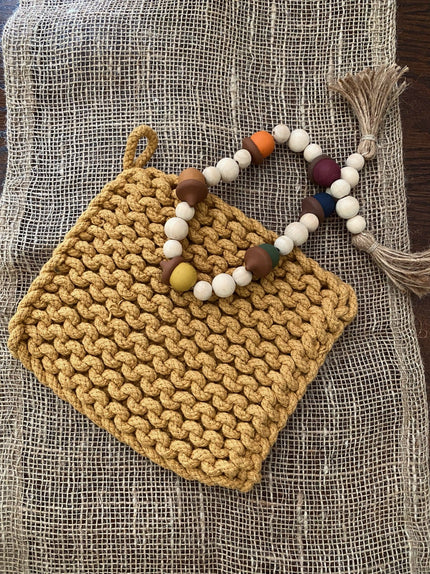 8 in. Square Crochet Potholder Potholder DarkGoldenRod 