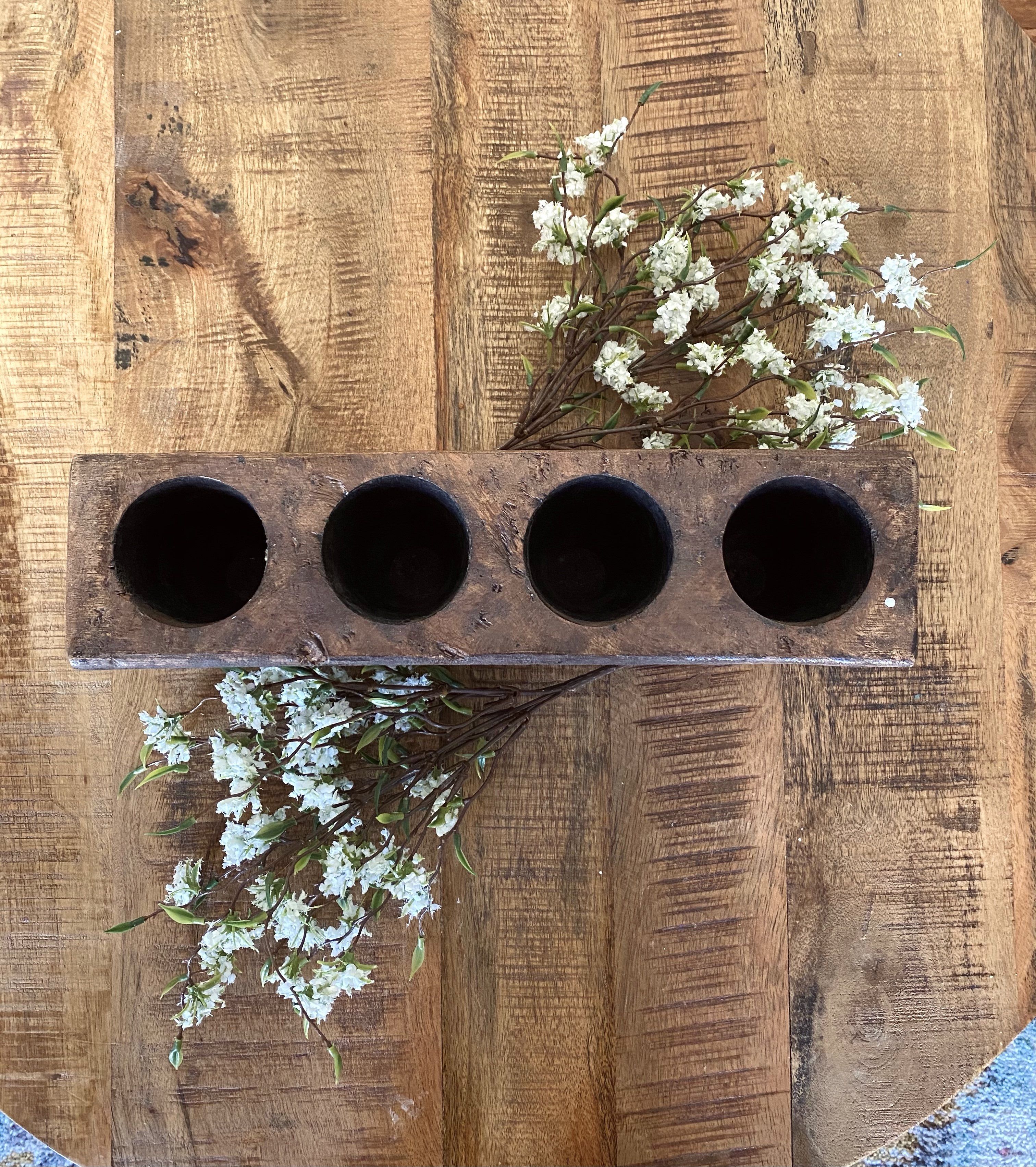 Antique Farmhouse Wood Sugar Mold Bowl 