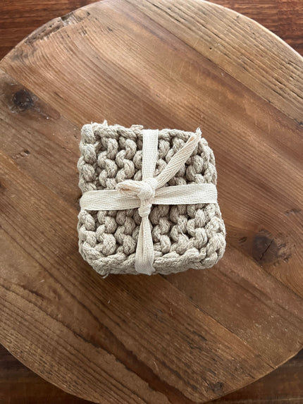 Crochet Coaster Set Coasters LightGray 