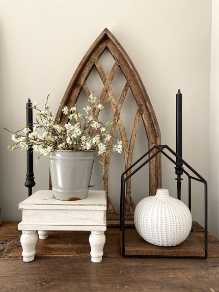 Distressed White Square Riser Riser 