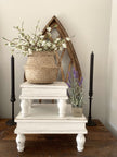 Distressed White Square Riser Riser 
