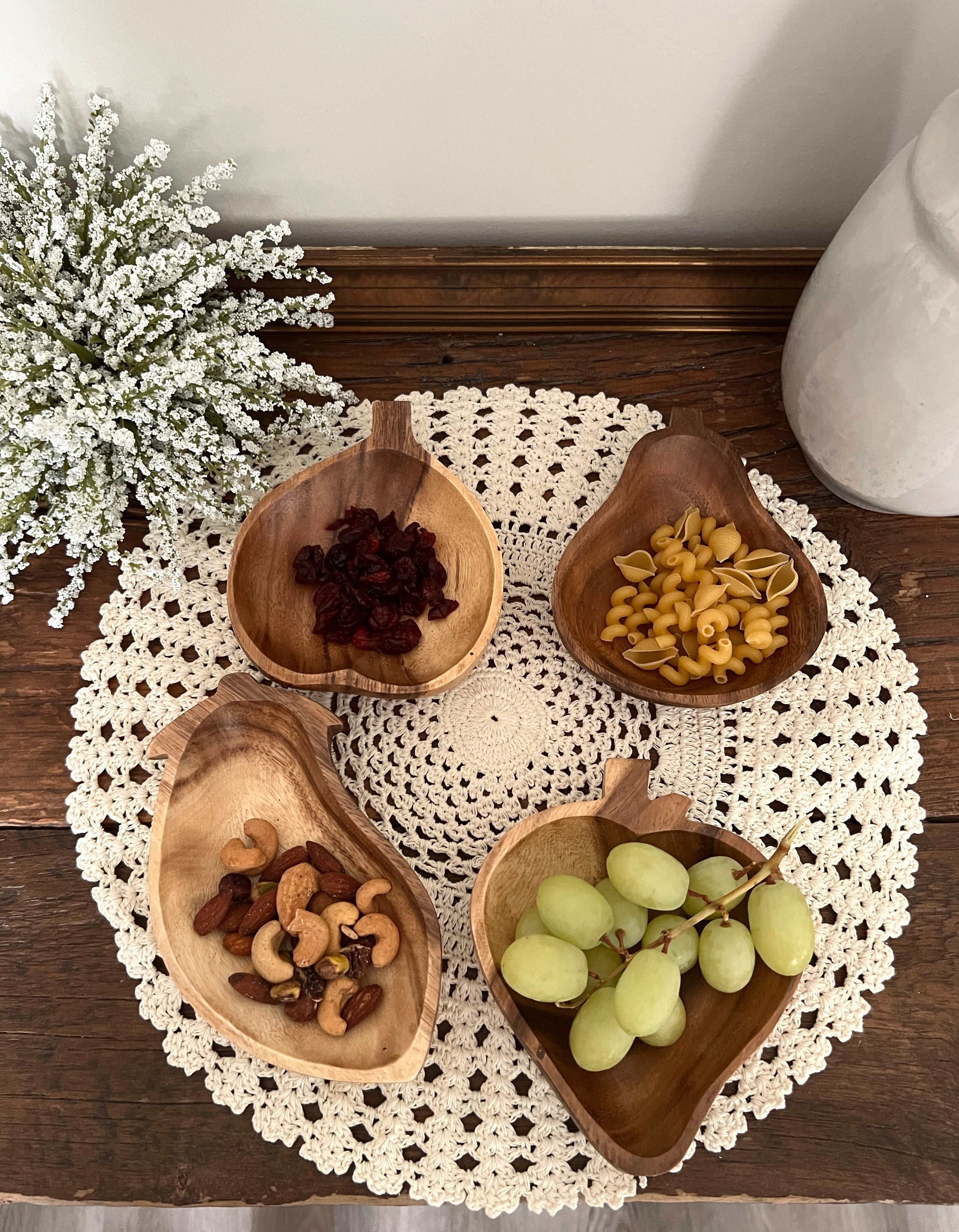 Hand-Carved Acacia Wood Bowl Bowl 