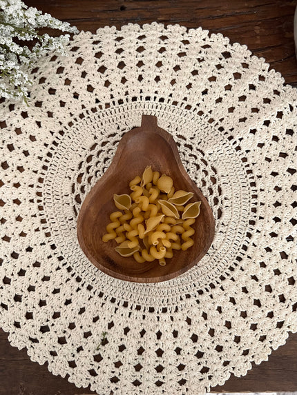 Hand-Carved Acacia Wood Bowl Bowl Pear 