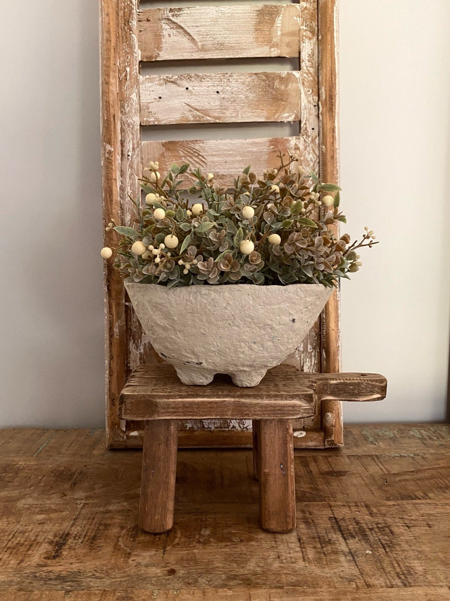 Hand-Painted Paper Mache Bowl Bowl 