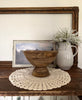 Mango Wood Ridged Footed Bowl Bowl 