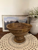 Mango Wood Ridged Footed Bowl Bowl 