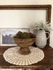 Mango Wood Ridged Footed Bowl Bowl 