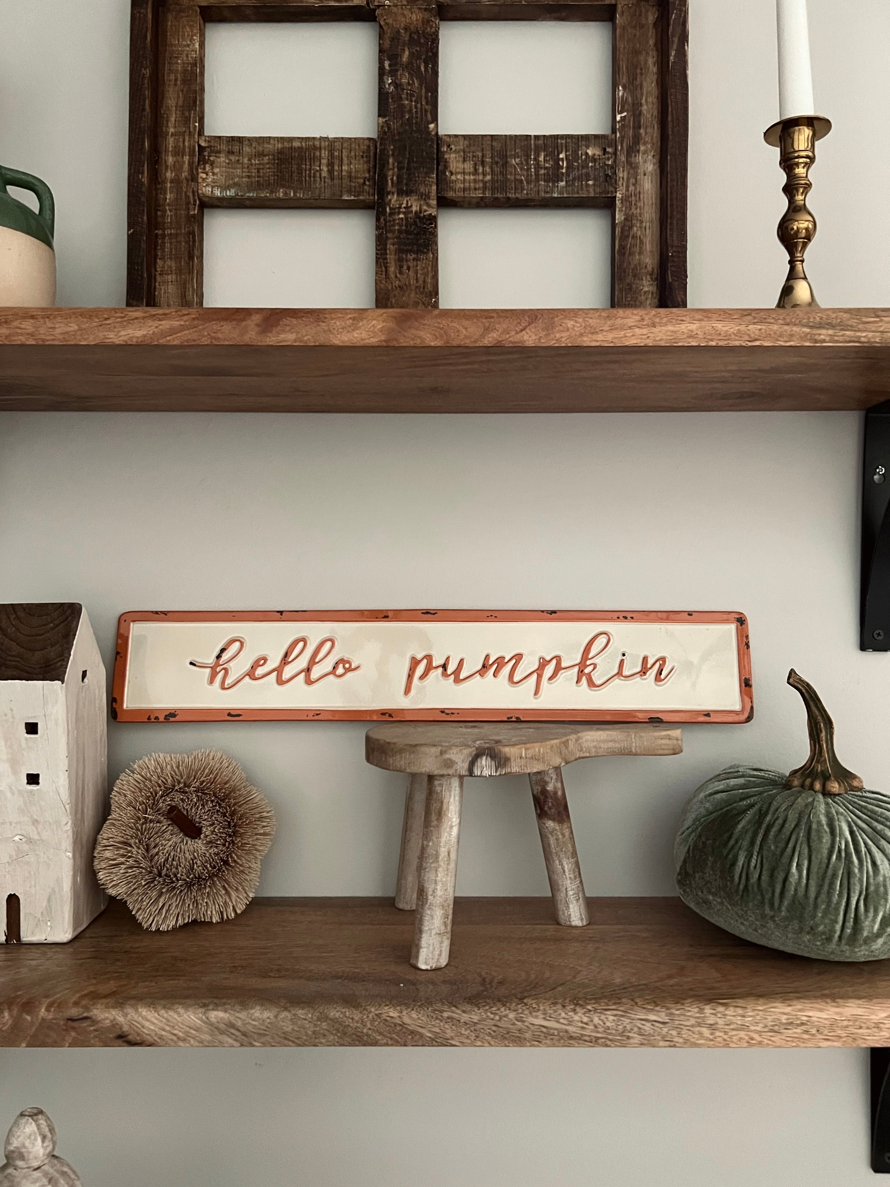 Metal Hello Pumpkin Sign Sign 