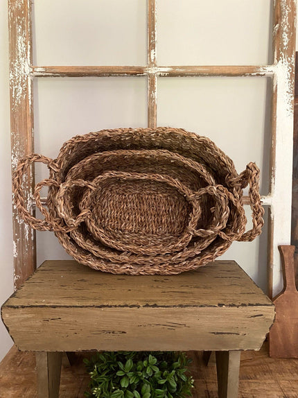 Natural Woven Seagrass Basket Set Basket 