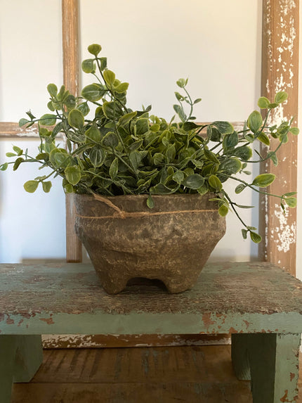 Paper Mache Footed Bowl Bowl Brown 