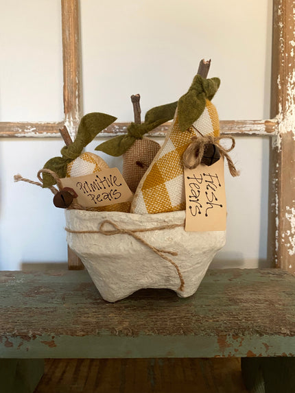 Paper Mache Footed Bowl Bowl Ivory 