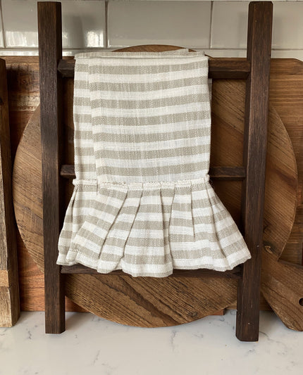 Ruffle Striped Tea Towel Set Kitchen Towel 