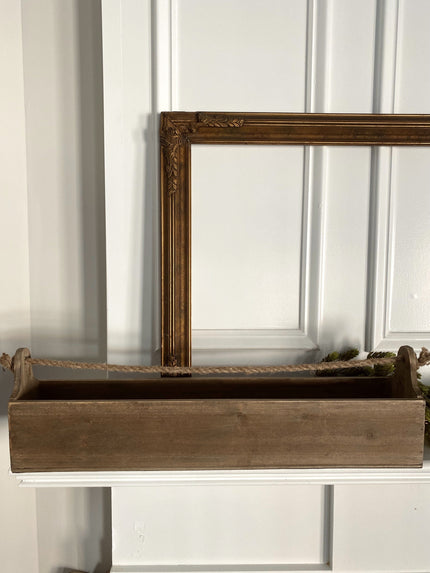 Rustic Long Wood Toolbox Box 