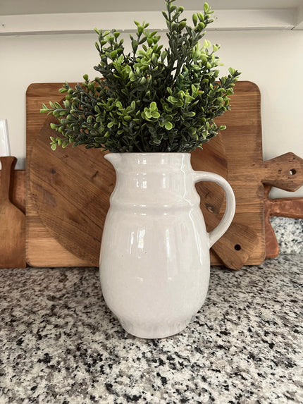 Tall Modern Cottage Stoneware Pitcher Pitcher 