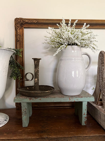 Tall Modern Cottage Stoneware Pitcher Pitcher 