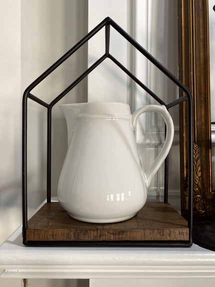 White Stoneware Pitcher Pitcher 